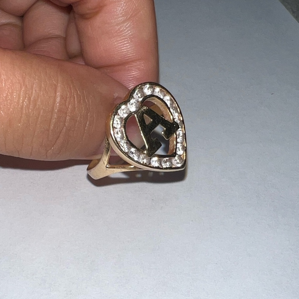 Precious Letter A heart shape ring !